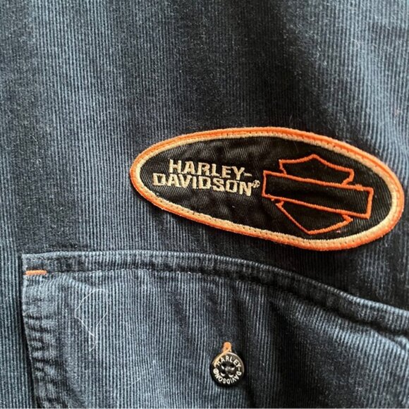Harley Davidson corduroy button up shirt Sz 2XL - Picture 4 of 9